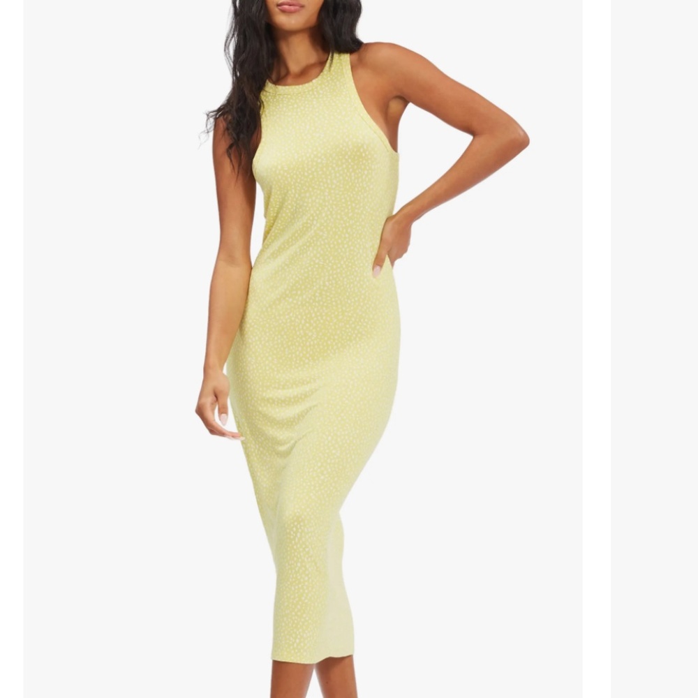 Billabong Yellow Printed Midi Dress NWT